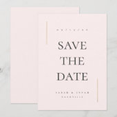 Modern Minimaal Niet-Foto Save The Date (Voorkant / Achterkant)