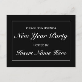 Modern minimaal Nieuwjaar Party Invitation Briefka Aankondigingskaart