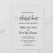 Modern Minimaal Oefendiner met Handgeschreven Teks Kaart (Voorkant / Achterkant)