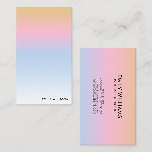 Modern minimaal ombre gradiënt Visitekaartje (Voorkant / Achterkant)