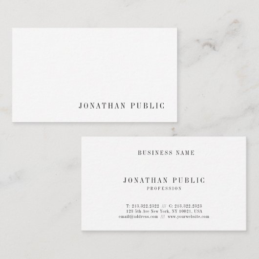 Modern minimaal ontwerp Sjabloon Professional Cool Visitekaartje (Voorkant / Achterkant)