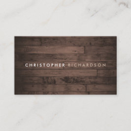 MODERN & MINIMAAL OP RUSTIEK BRUIN HOUT VISITEKAARTJE