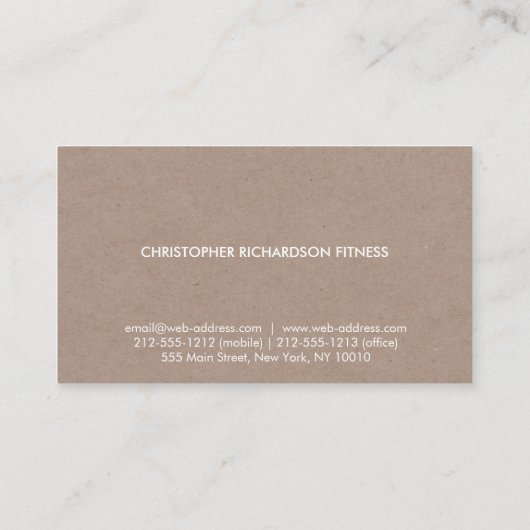 MODERN & MINIMAAL OP TAN CARDBOARD II VISITEKAARTJE (Achterkant)