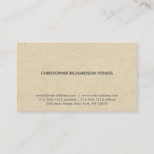 MODERN & MINIMAAL OP TAN KARTON VISITEKAARTJE (Achterkant)