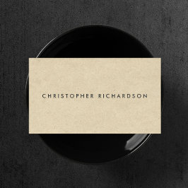 MODERN & MINIMAAL OP TAN KARTON VISITEKAARTJE