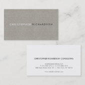 MODERN & MINIMAAL OP TAN LINNEN VISITEKAARTJE (Voorkant / Achterkant)