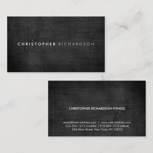 MODERN & MINIMAAL op ZWART HOUT II Visitekaartje (Voorkant / Achterkant)