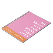 Modern minimaal oranje en roze notitieboek (Linkerzijde)