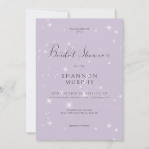 Modern minimaal Paarse Sparkle Vrijgezellenfeest Kaart