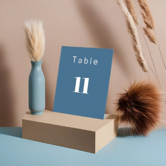 Modern Minimaal pastelblauw - Tafelnummer Kaart Reclamebord Met Voetstuk