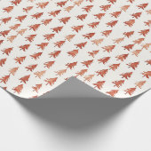 Modern minimaal penseel geschilderd boompatroon cadeaupapier (Hoek)