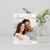    Modern & Minimaal Persoonlijk Huwelijksbedankje Folie Feestdagen Briefkaart (Staand Voorkant)