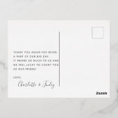    Modern & Minimaal Persoonlijk Huwelijksbedankje Folie Feestdagen Briefkaart (Achterkant)