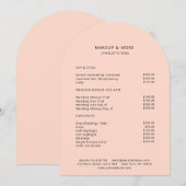 Modern, Minimaal, Perzik, Salon prijslijst Kaart (Voorkant / Achterkant)