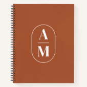 Modern Minimaal Pill Monogram - Terra Cotta Notitieboek (Voorkant)