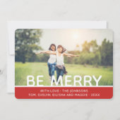 Modern Minimaal Prettig Feest Foto Feestdagenkaart (Voorkant)