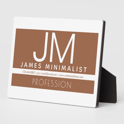 Modern Minimaal Professioneel Design | Bruin & Wit Fotoplaat (Zijkant)