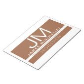Modern Minimaal Professioneel Design | Bruin & Wit Notitieblok (Schuin)