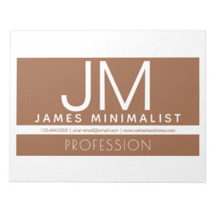 Modern Minimaal Professioneel Design Bruin & Wit Notitieblok