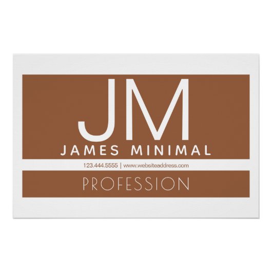 Modern Minimaal Professioneel Design | Bruin & Wit Perfect Poster (Voorkant)