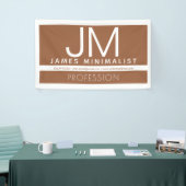 Modern Minimaal Professioneel Design | Bruin & Wit Spandoek (Beurs)