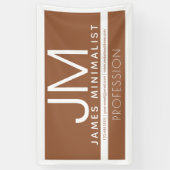 Modern Minimaal Professioneel Design | Bruin & Wit Spandoek (Verticaal)