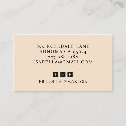 Modern Minimaal Professioneel Foto Visitekaartje (Achterkant)