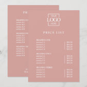 Modern Minimaal Professioneel Logo Menu Prijslijst (Voorkant / Achterkant)
