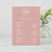 Modern Minimaal Professioneel Logo Menu Prijslijst (Staand voorkant)