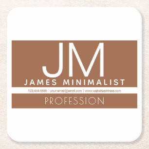 Modern Minimaal Professioneel Ontwerp Bruin & Wi Kartonnen Onderzetters