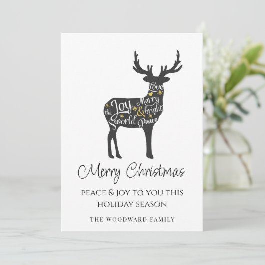 Modern minimaal rendier kaart (Staand voorkant)