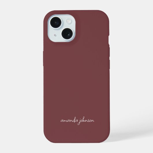 Modern minimaal rood monogram Volledige naam toevo iPhone 15 Case (Achterkant)