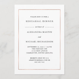 Modern minimaal | Roos Gold Border repetitie Diner Kaart