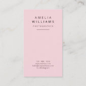 Modern Minimaal Roos Roze Visitekaartje (Achterkant)