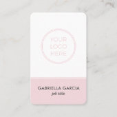 Modern minimaal roze Logo scannbaar Visitekaartje (Voorkant)