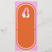 Modern Minimaal Roze & Oranje Retro Wavy Arch Menu (Achterkant)