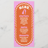 Modern Minimaal Roze & Oranje Retro Wavy Arch Menu (Voorkant)