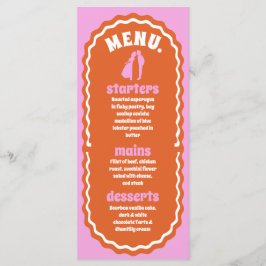 Modern Minimaal Roze & Oranje Retro Wavy Arch Menu