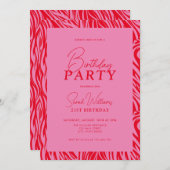 Modern Minimaal Roze Rood 21e Verjaardag Kaart (Voorkant / Achterkant)