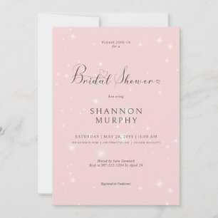 Modern Minimaal Roze Sparkle Vrijgezellenfeest Kaart