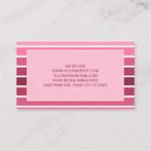 Modern Minimaal Roze Wit Strepen Visitekaartje (Achterkant)
