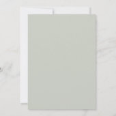 Modern Minimaal⎮Salie Groene Trouw Kaart (Achterkant)