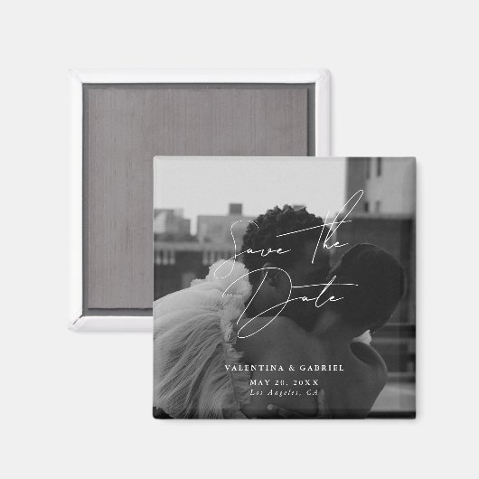 Modern Minimaal Save the Date Uitnodiging Magnet (Voorkant / Achterkant)