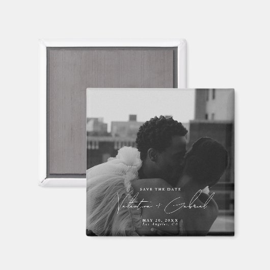 Modern Minimaal Save the Date Uitnodiging Magnet (Voorkant / Achterkant)