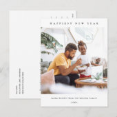 MODERN MINIMAAL SCHOON AANGEPASTE FOTO HEEFT NIEUW FEESTDAGENKAART (Voorkant / Achterkant)