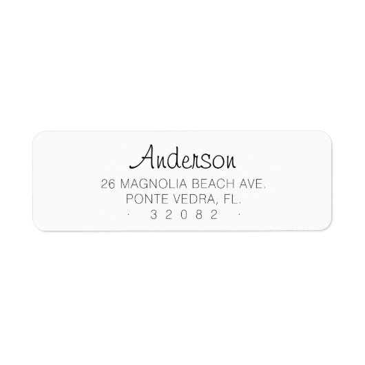 Modern minimaal script 04 | Label retouradres (Voorkant)