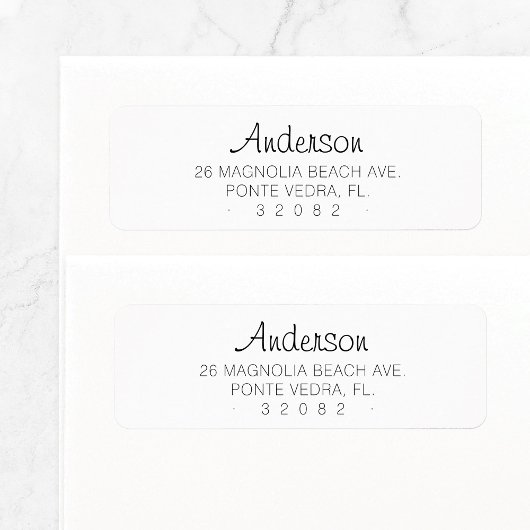 Modern minimaal script 04 | Label retouradres