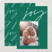 modern minimaal script 1 foto groene vakantie feestdagenkaart (Voorkant / Achterkant)