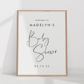 Modern Minimaal Script Baby shower Welkomstbord Poster