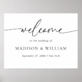 Modern minimaal script bruiloft welkom teken poster (Voorkant)